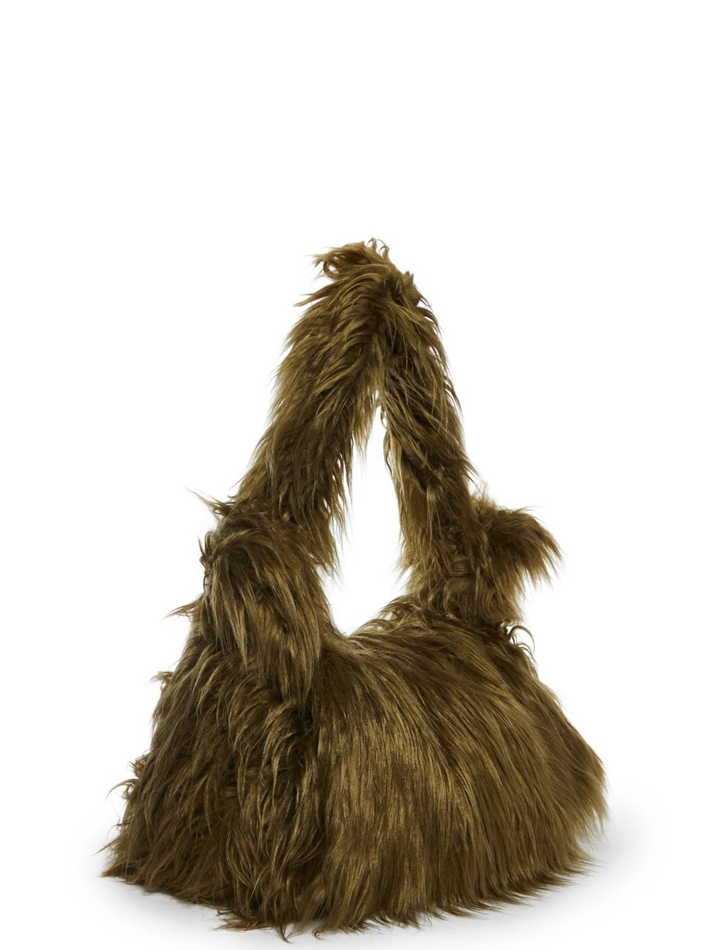 Dolls Kill Faux Fur Shoulder Bag in Olive Gold